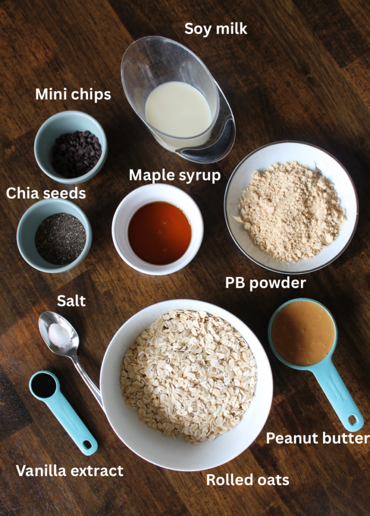 Ingredients for Peanut Butter Oat Squares